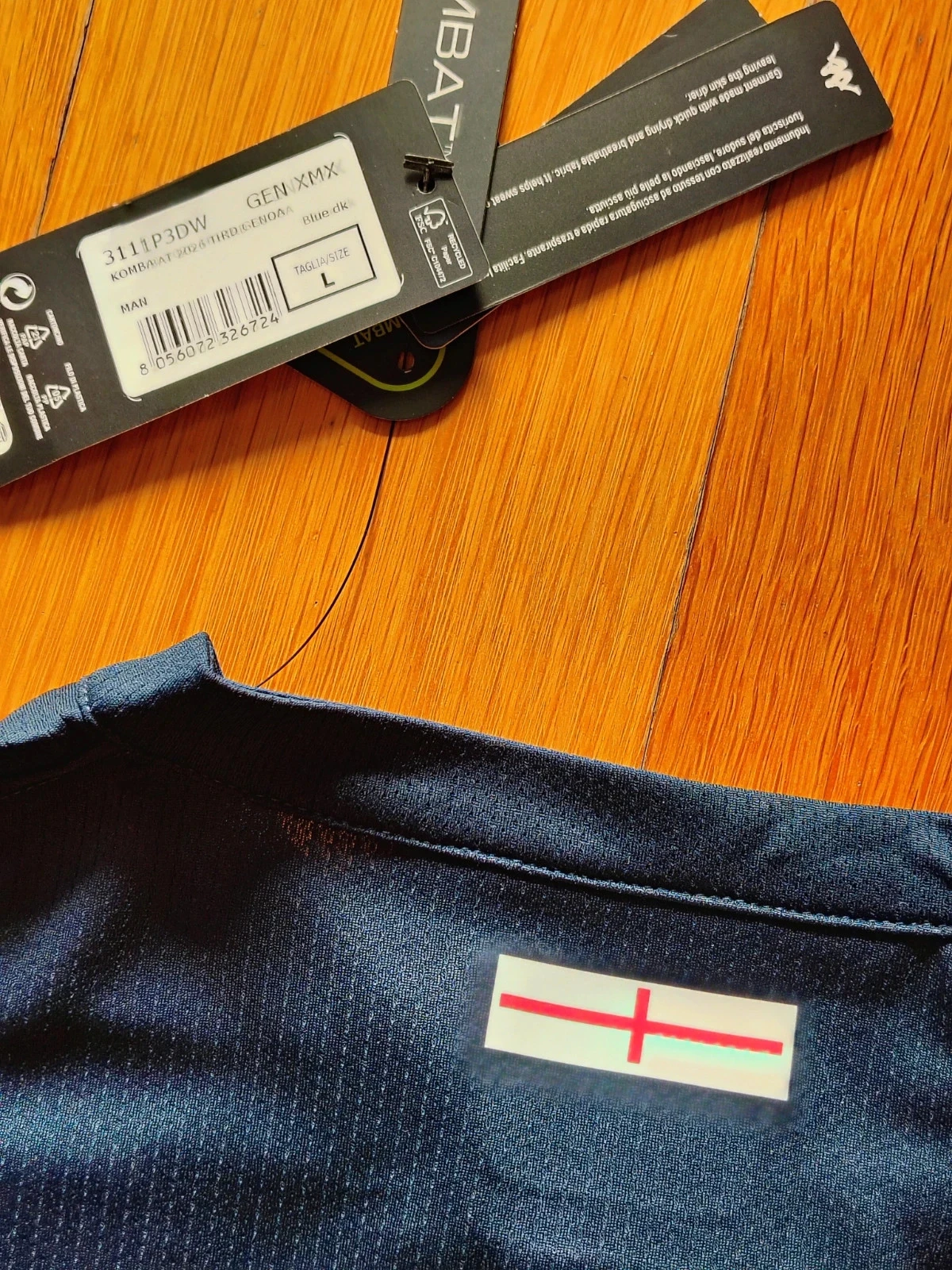 Camisa de futebol masculina Kappa original Genoa 2025-26 terceiro kit Inglaterra Kombat – photo 8